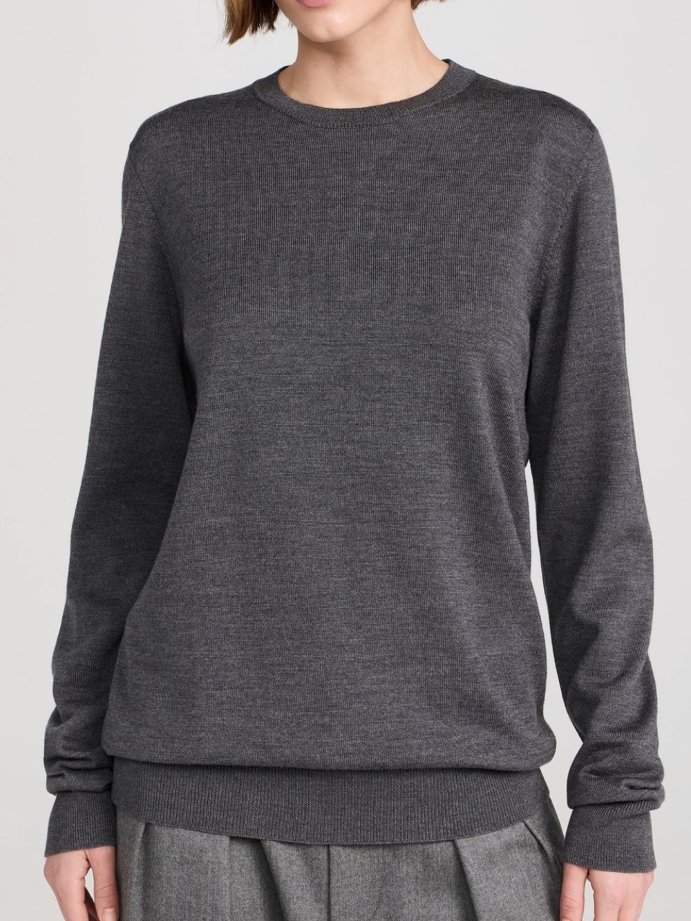 WARDROBE.NYC MERINO KNIT SWEATER IN CHARCOAL SMALL